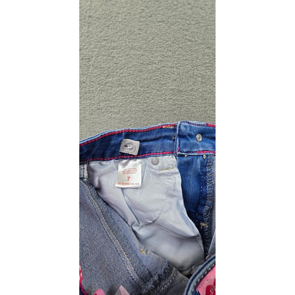 Pink Latte Girls Blue Denim Shorts Size 7 NWT Frayed Raw Hem Supersoft Comfy - Picture 10 of 10